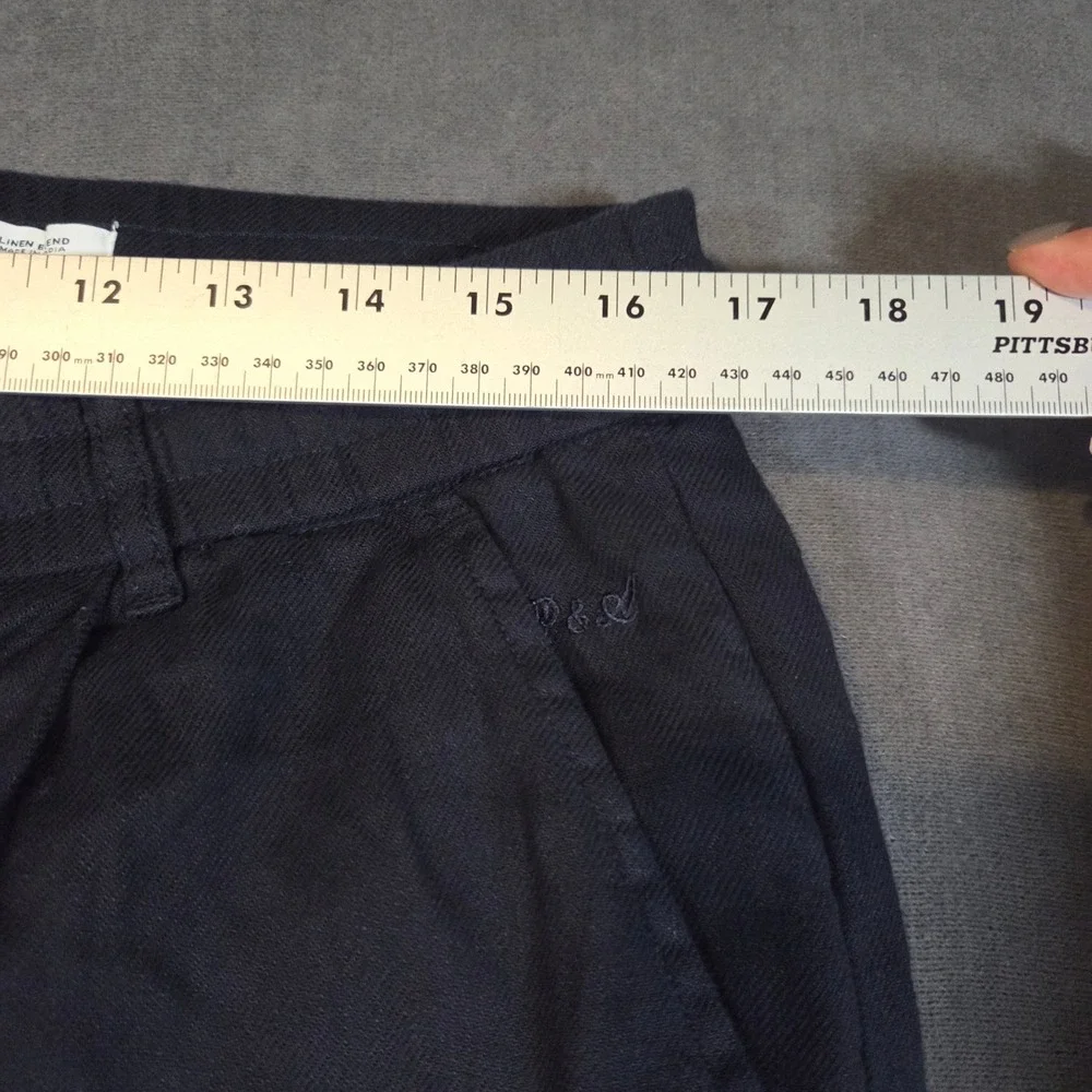Porter & Ash Linen Blend Pants Mens XL Navy Blue Drawstring Trousers Casual